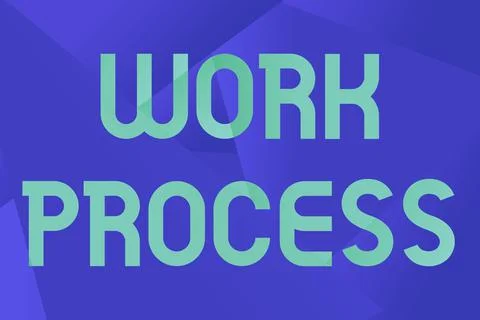 Handwriting text Work Process. Word Written on Standard procedures how to handle 스톡 일러스트