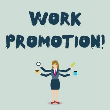 Handwriting text Work Promotion. Concept meaning advancement of an employee Stock Illustration