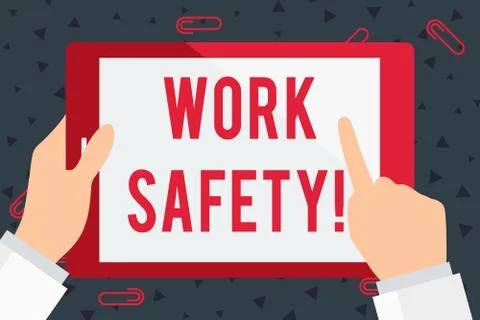 Handwriting text Work Safety. Concept meaning policies and procedures in place Stock Illustration