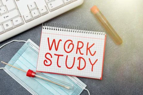 Handwriting text Work Study. Conceptual photo college program that enables 스톡 사진