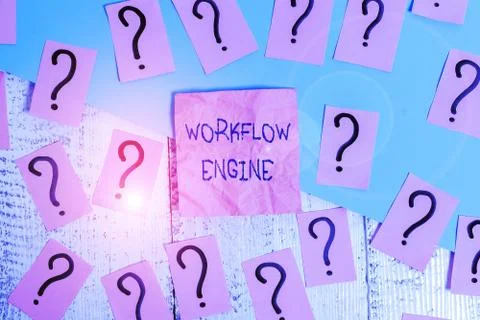 Handwriting text Workflow Engine. Concept meaning software application that 写真素材