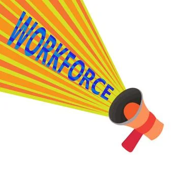 Handwriting text Workforce. Concept meaning Group of showing who work in a 스톡 일러스트