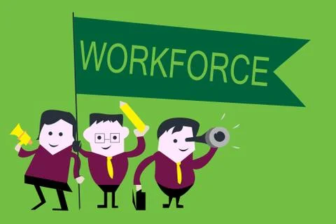 Handwriting text Workforce. Concept meaning Group of showing who work in a Illustrazione stock