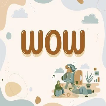 Handwriting text Wow. Internet Concept Expressing astonishment and awe Historic Stock Illustration