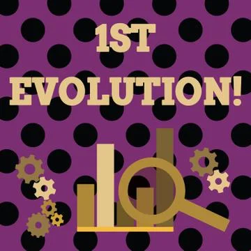 Handwriting text writing 1St Evolution. Concept meaning Change in the genetic 스톡 일러스트