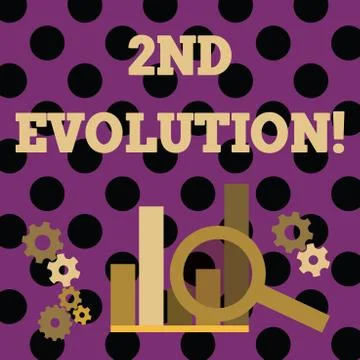 Handwriting text writing 2Nd Evolution. Concept meaning change in the heritable Stock Illustration