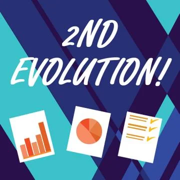 Handwriting text writing 2Nd Evolution. Concept meaning change in the heritable Stock Illustration