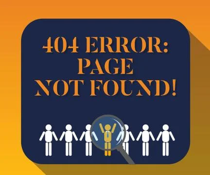 Handwriting text writing 404 Error Page Not Found. Concept meaning Webpage on Stock-Illustration