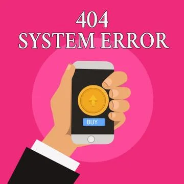 Handwriting text writing 404 System Error. Concept meaning message appears when Stockillustratie