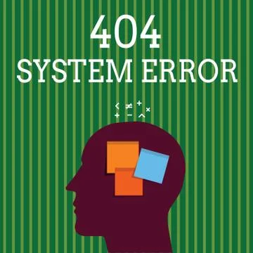 Handwriting text writing 404 System Error. Concept meaning message appears when 스톡 일러스트