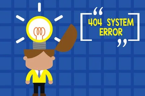 Handwriting text writing 404 System Error. Concept meaning message appears when 스톡 일러스트