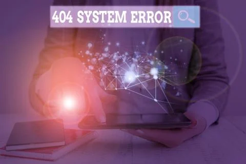 Handwriting text writing 404 System Error. Concept meaning message appears when Foto stock