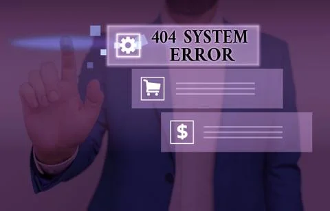 Handwriting text writing 404 System Error. Concept meaning message appears when Foto stock