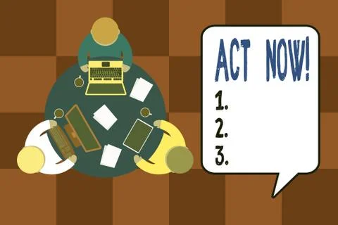 Handwriting text writing Act Now. Concept meaning do not hesitate and start イラスト素材