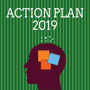 Handwriting text writing Action Plan 2019. Concept meaning to do list contain Illustration