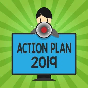 Handwriting text writing Action Plan 2019. Concept meaning to do list contain Illustration