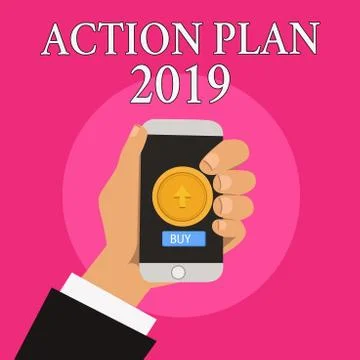 Handwriting text writing Action Plan 2019. Concept meaning to do list contain Illustration