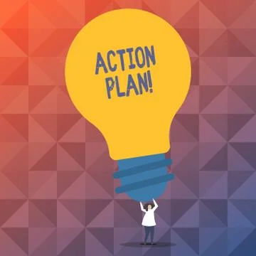 Handwriting text writing Action Plan. Concept meaning proposed strategy or Stock Illustration