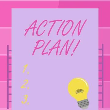 Handwriting text writing Action Plan. Concept meaning proposed strategy or イラスト素材