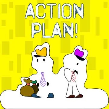 Handwriting text writing Action Plan. Concept meaning proposed strategy or co Stock Illustration