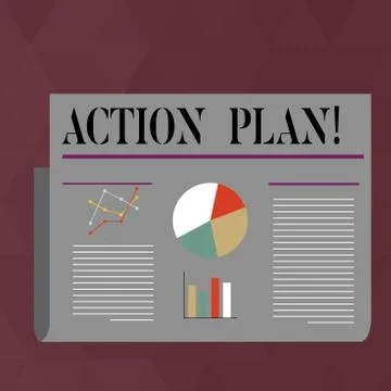 Handwriting text writing Action Plan. Concept meaning proposed strategy or Stock Illustration