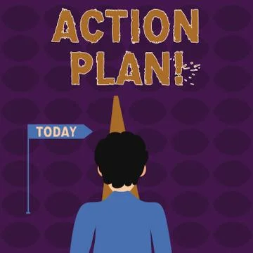 Handwriting text writing Action Plan. Concept meaning proposed strategy or Stock Illustration