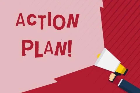 Handwriting text writing Action Plan. Concept meaning proposed strategy or Stock Illustration