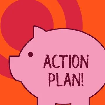 Handwriting text writing Action Plan. Concept meaning proposed strategy or Stock Illustration