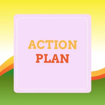 Handwriting text writing Action Plan. Concept meaning proposed strategy or 库存插图