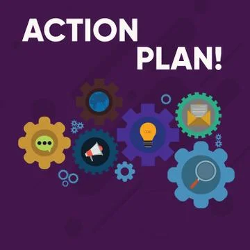 Handwriting text writing Action Plan. Concept meaning proposed strategy or Stock Illustration