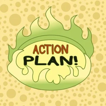 Handwriting text writing Action Plan. Concept meaning proposed strategy or Stock Illustration