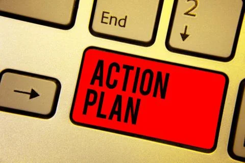 Handwriting text writing Action Plan. Concept meaning list of things or schedule Foto stock