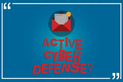 Handwriting text writing Active Cyber Defensequestion. Concept meaning acting in Stock Illustration