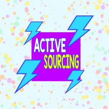 Handwriting text writing Active Sourcing. Concept meaning search for potential Stockillustratie