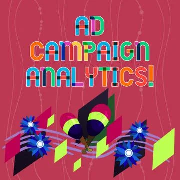 Handwriting text writing Ad Campaign Analytics. Concept meaning monitor Stock Illustration