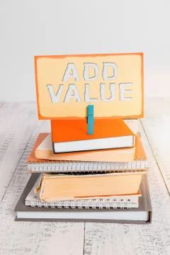 Handwriting text writing Add Value. Concept meaning an improvement or addition 스톡 사진