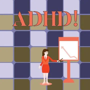 Handwriting text writing Adhd. Concept meaning Learning made easier for children Stock Illustration