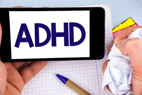 Handwriting text writing Adhd. Concept meaning Learning made easier for child 写真素材
