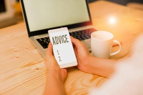 Handwriting text writing Advice. Concept meaning guidance or recommendations Stock Photos