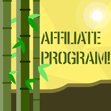 Handwriting text writing Affiliate Program. Concept meaning software link songs Stock-Illustration