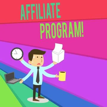 Handwriting text writing Affiliate Program. Concept meaning Automated platform 스톡 일러스트
