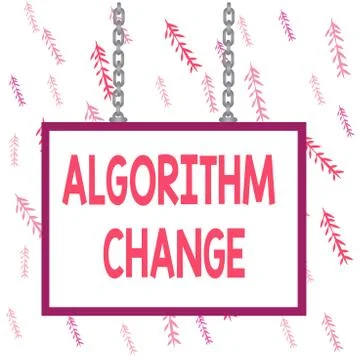 Handwriting text writing Algorithm Change. Concept meaning change in procedure Stock Illustration