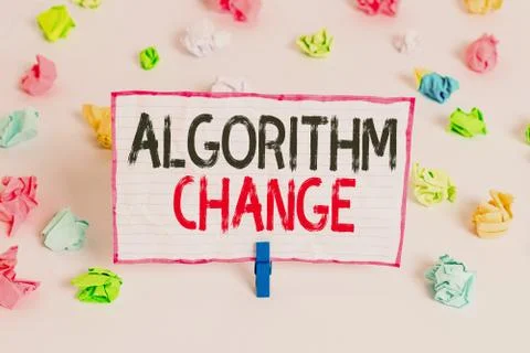 Handwriting text writing Algorithm Change. Concept meaning change in procedure 写真素材
