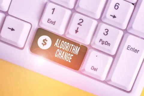 Handwriting text writing Algorithm Change. Concept meaning change in procedure Foto stock