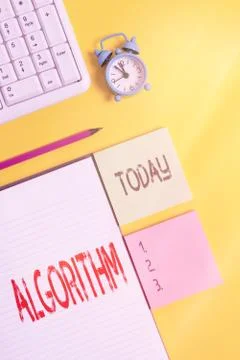 Handwriting text writing Algorithm. Concept meaning a method or set of rules for 스톡 사진