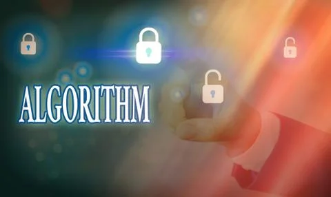 Handwriting text writing Algorithm. Concept meaning a method or set of rules for Stockfoto's