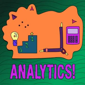Handwriting text writing Analytics. Concept meaning Data Analysis Financial Stock Illustration