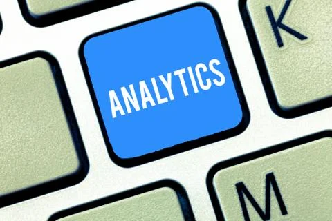 Handwriting text writing Analytics. Concept meaning systematic computational Stock Photos