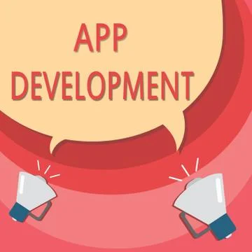 Handwriting text writing App Development. Concept meaning Development services Ilustración de archivo