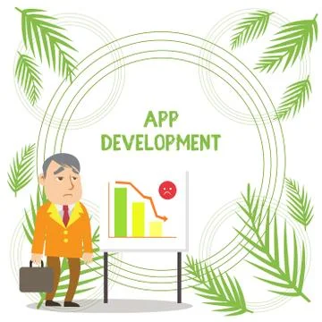 Handwriting text writing App Development. Concept meaning Development services Stock-Illustration